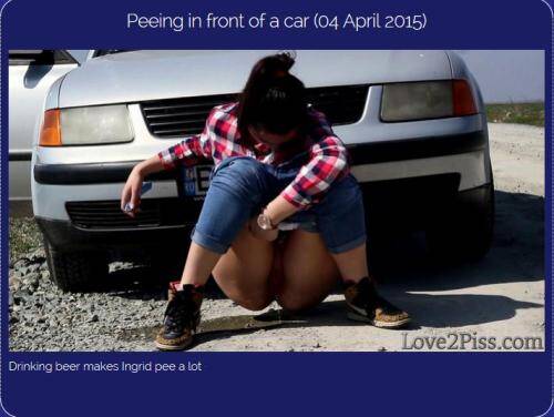 Peeing in front of a car [FullHD, 1080p] [Love2piss.com] - Pissing