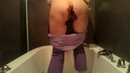Blonde Purple Bridge Shit in Bathroom - Solo Scat [FullHD, 1080p] [Scat] - Extreme Porn