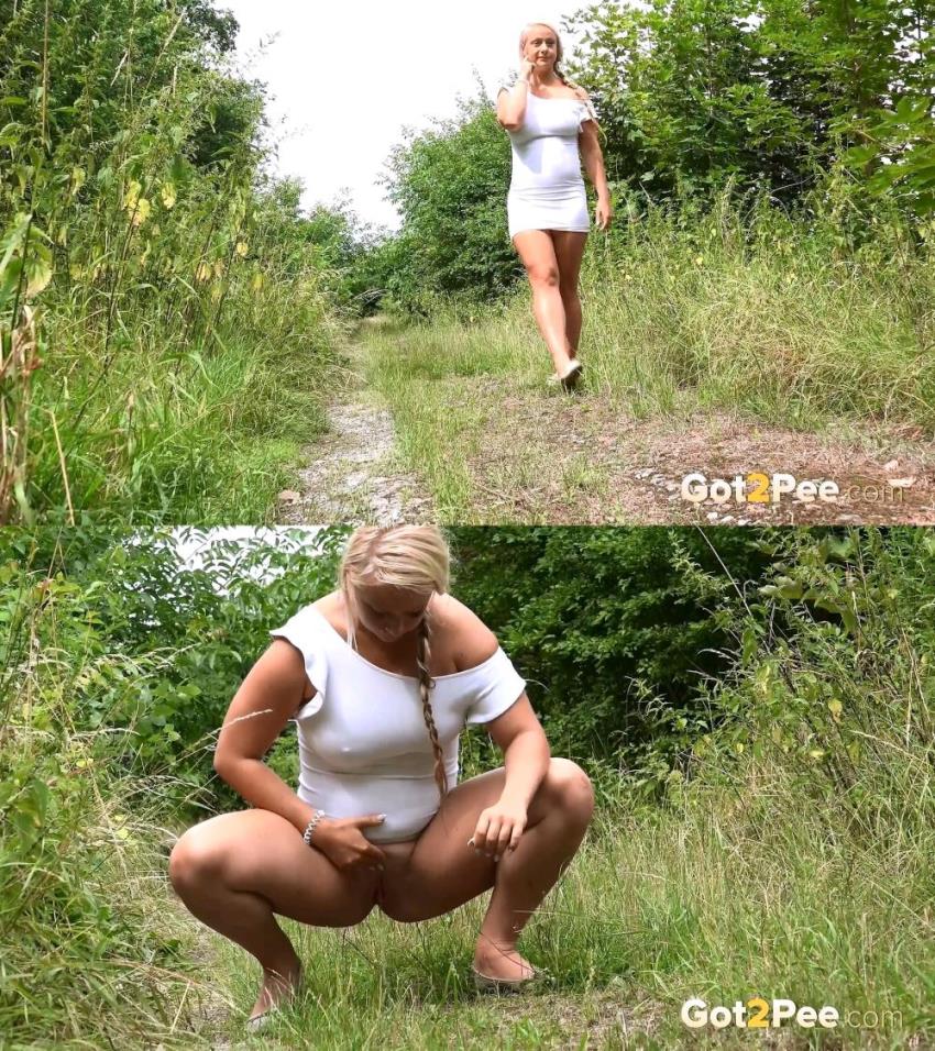 Got2Pee.com - Amateur - Blonde With Plait Pissing [FullHD]