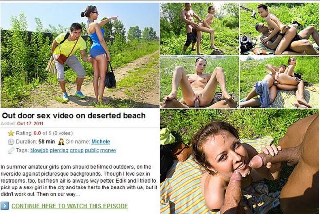 Michele - Out door sex video on deserted beach (2019/HD)