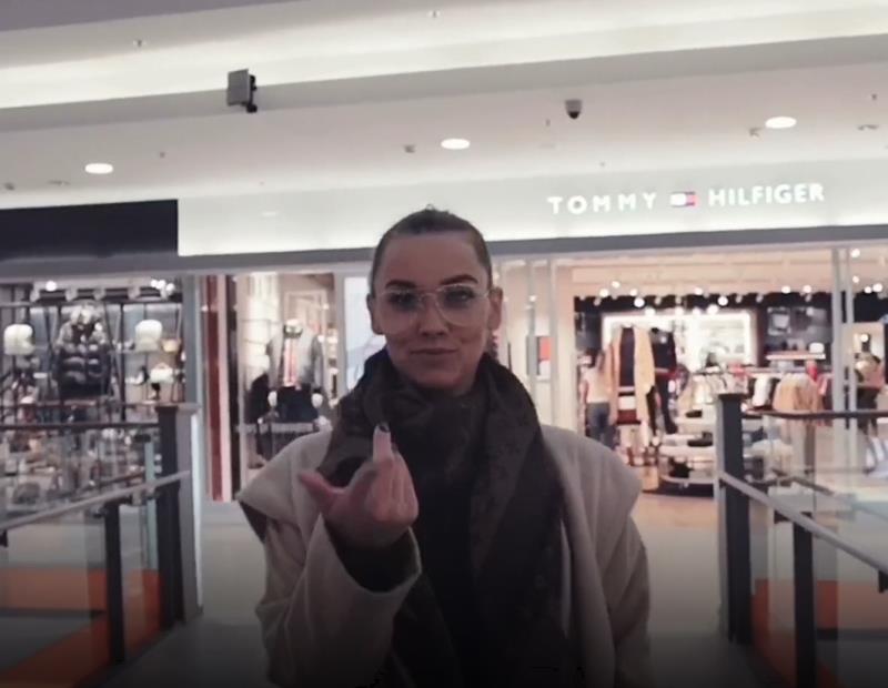 Kristina Sweet - Public Blowjob In A Clothing Store. A Young Baby With Glasses Swallows Cum