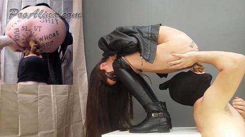 Poo Alina - Slut pooping in mouth of a toilet slave [FullHD, 1080p] [PooAlina.com]