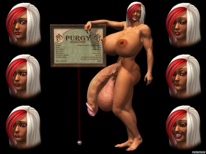 Purgy - Blonde Shemale Babe With Big Dick art by Piltikitron (10.03 MB)