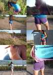 Poo Alina - Sports girl crapped in shorts, walking and posing (PooAlina)